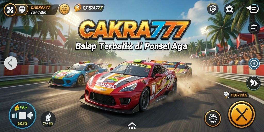 Gameplay menegangkan CAKRA777 saat balapan di trek yang menantang.