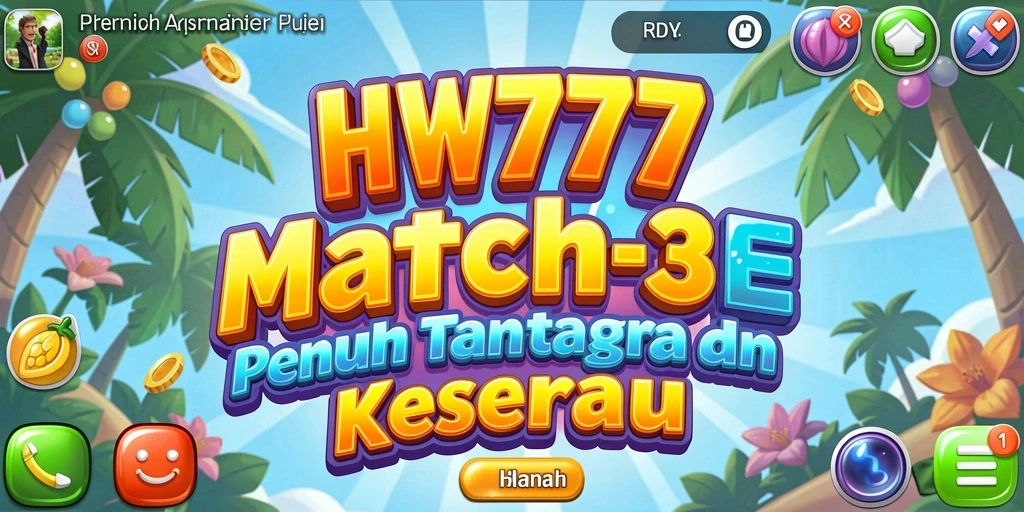 Tampilan gameplay HW777 dalam aksi Match-3 yang seru.