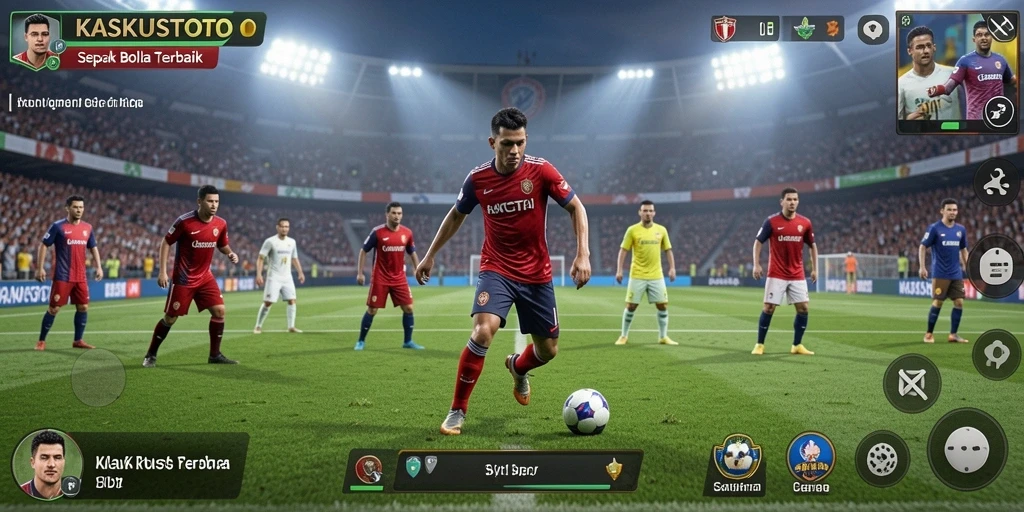 Tangkapan layar <strong>KASKUSTOTO</strong> menampilkan gameplay sepak bola yang seru dan realistis.