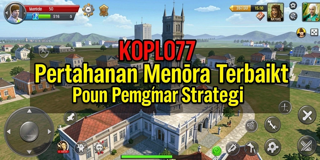 Screenshot gameplay KOPLO77 menampilkan pertahanan menara yang epik.