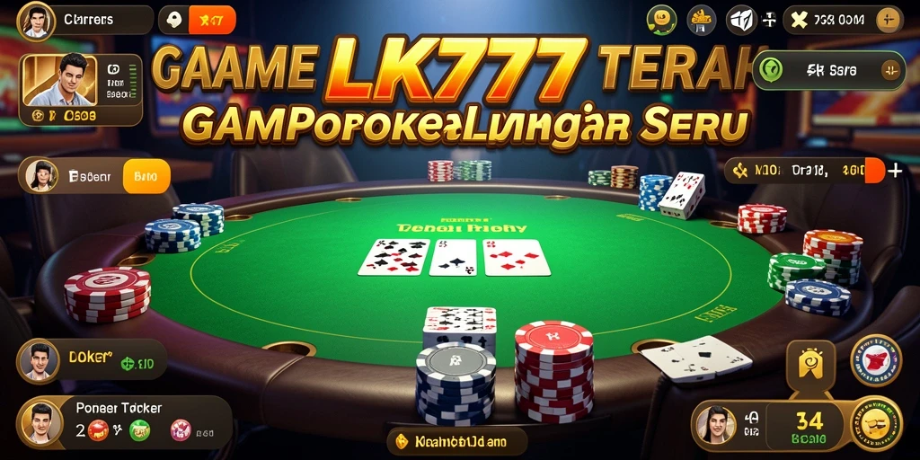 Tampilan menarik dari gameplay Poker di LK777.