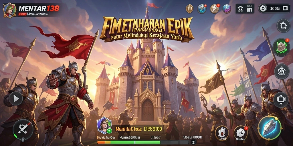 Tampilan gameplay seru dalam MENTARI138 dengan pertahanan menara yang strategis.