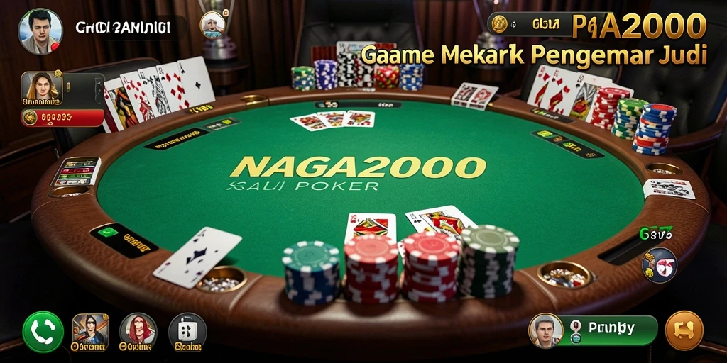 Tampilan gameplay Poker yang seru dan mendebarkan di NAGA2000.