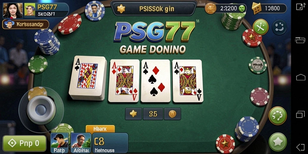 Tampilan gameplay seru di PSG77 saat bermain Domino.