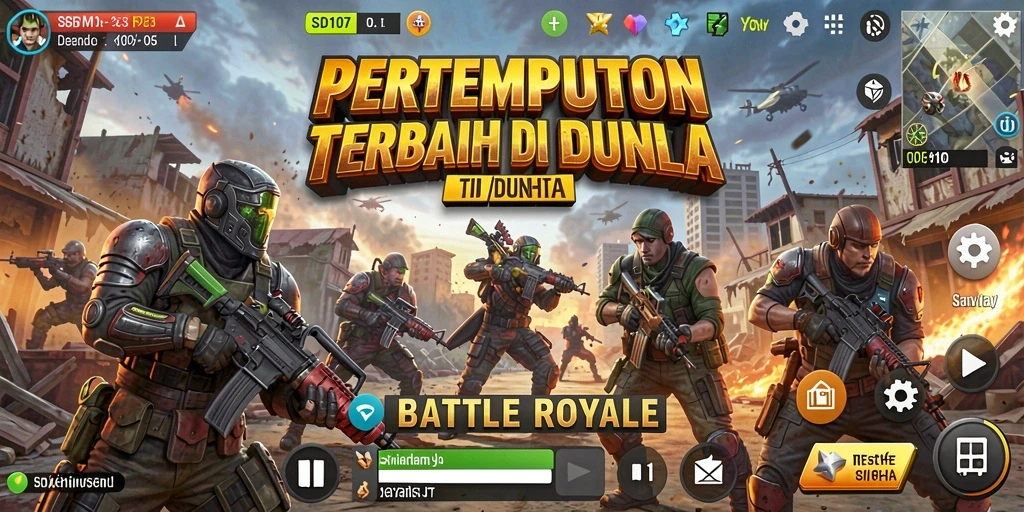 Gameplay seru dan strategis dalam pertempuran Battle Royale.