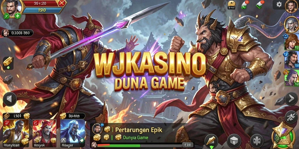 Tampilan seru dari gameplay pertarungan WJKASINO yang menegangkan.